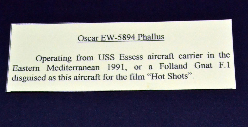 Folland Gnat F1, aka Oscar EW-5894 Phallus from the film 